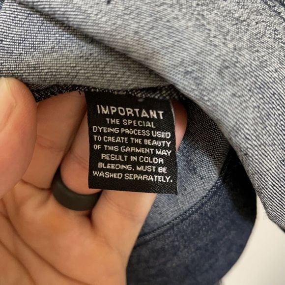 NWOT Larry Levine Blue Dark Wash Stretch Denim Jacket With Ruffles Size - S - Picture 9 of 11